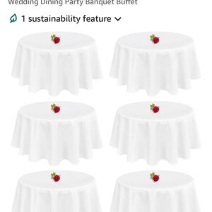 White 70” Round Tablecloths - 4 left